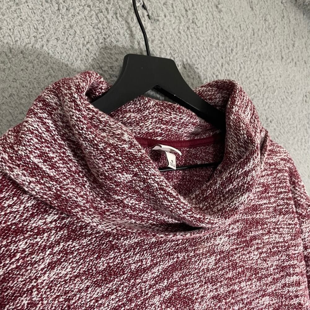 Merona Women's Cowl Neck Long Sleeve Knit Tunic Top Red White Size S - Thumbnail 7