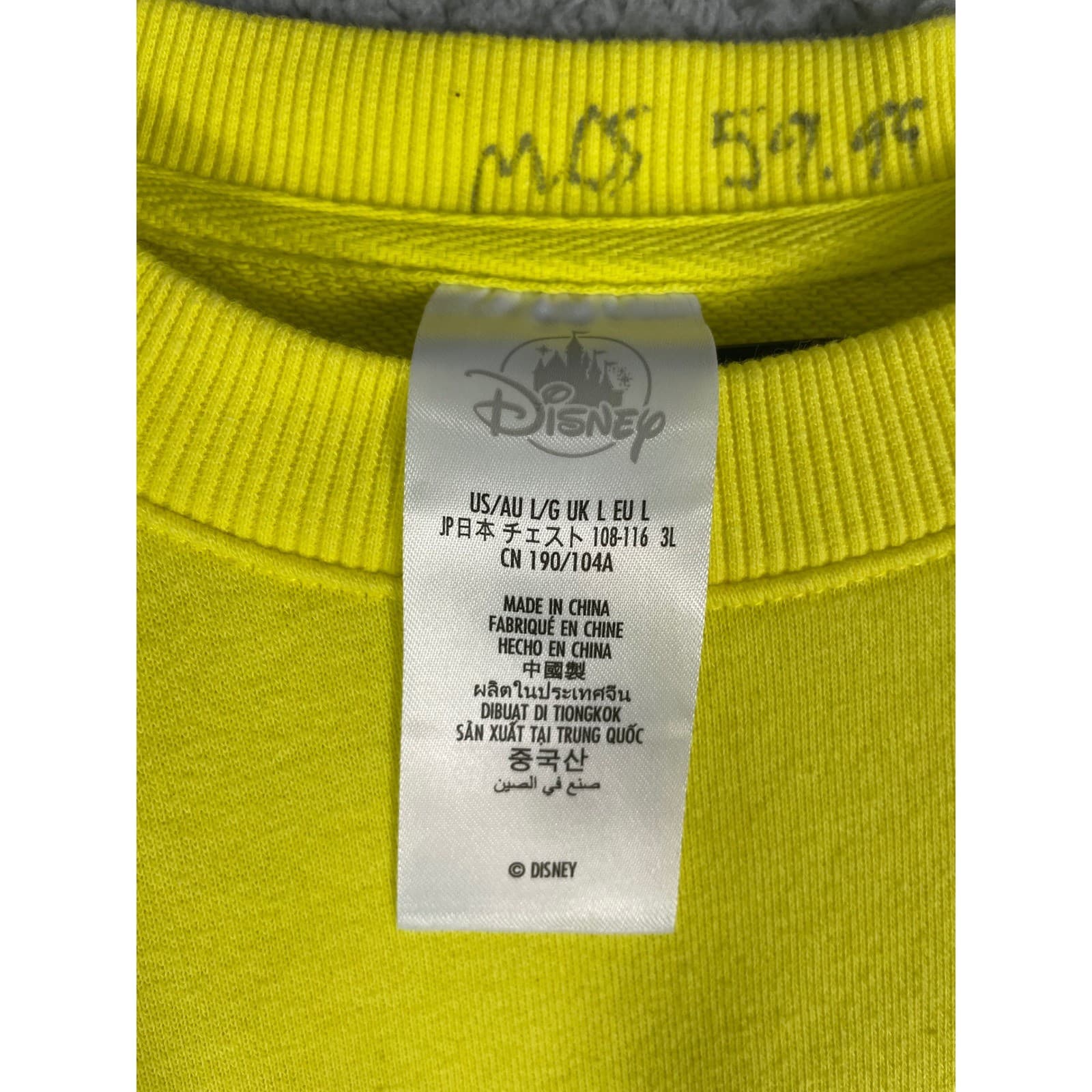 Disney World Goofy Sweatshirt Mens Large Colorblock Yellow Green Parks 2025 - Thumbnail 4
