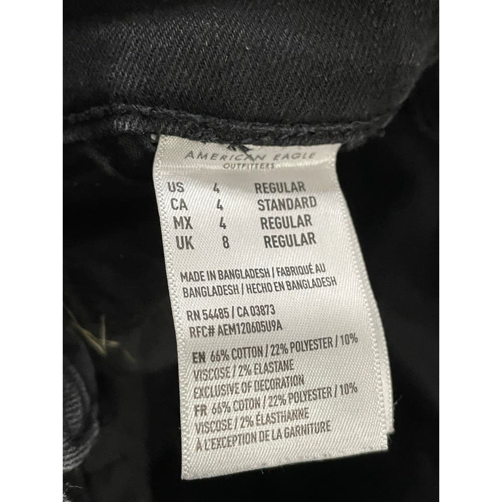 American Eagle Next Level Stretch Jeans Womens 4 Black Distressed Skinny - Thumbnail 5