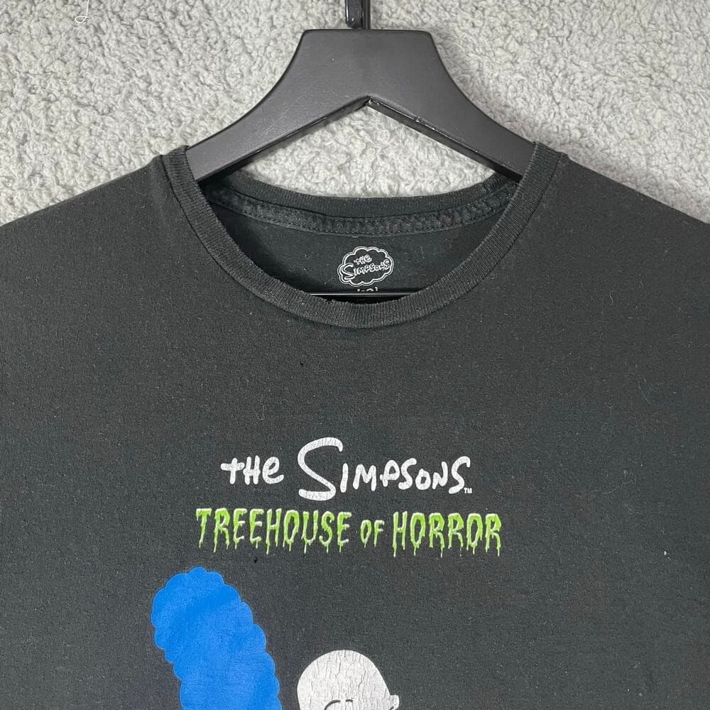 Simpsons Treehouse Horror Shirt Mens M Black Skeleton Graphic Halloween Tee - Thumbnail 6