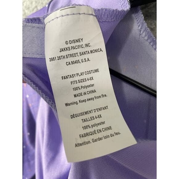 Disney Wish Asha Costume Dress Girls 4–6X Purple Belted Long Sleeve Jakks - Thumbnail 3