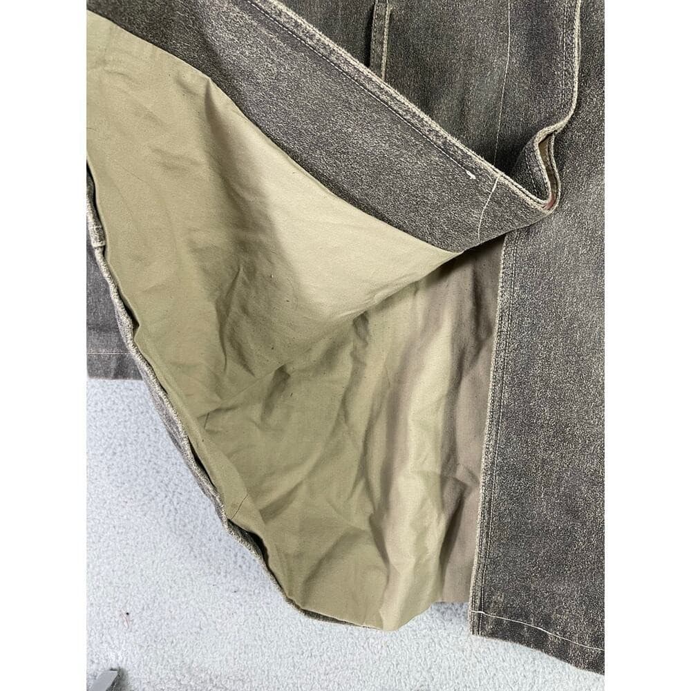 Women's XL Taupe Trench Coat Button Front Lined Long Jacket Utility Style - Thumbnail 5