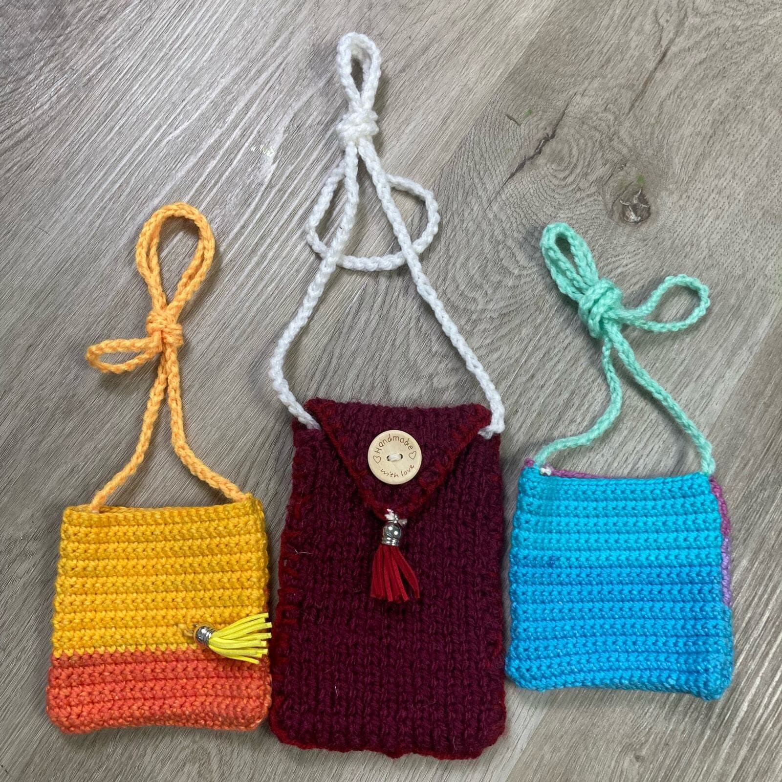 Handmade Crochet Mini Bag Set - Unbranded Multicolor Bags Pouch Lot