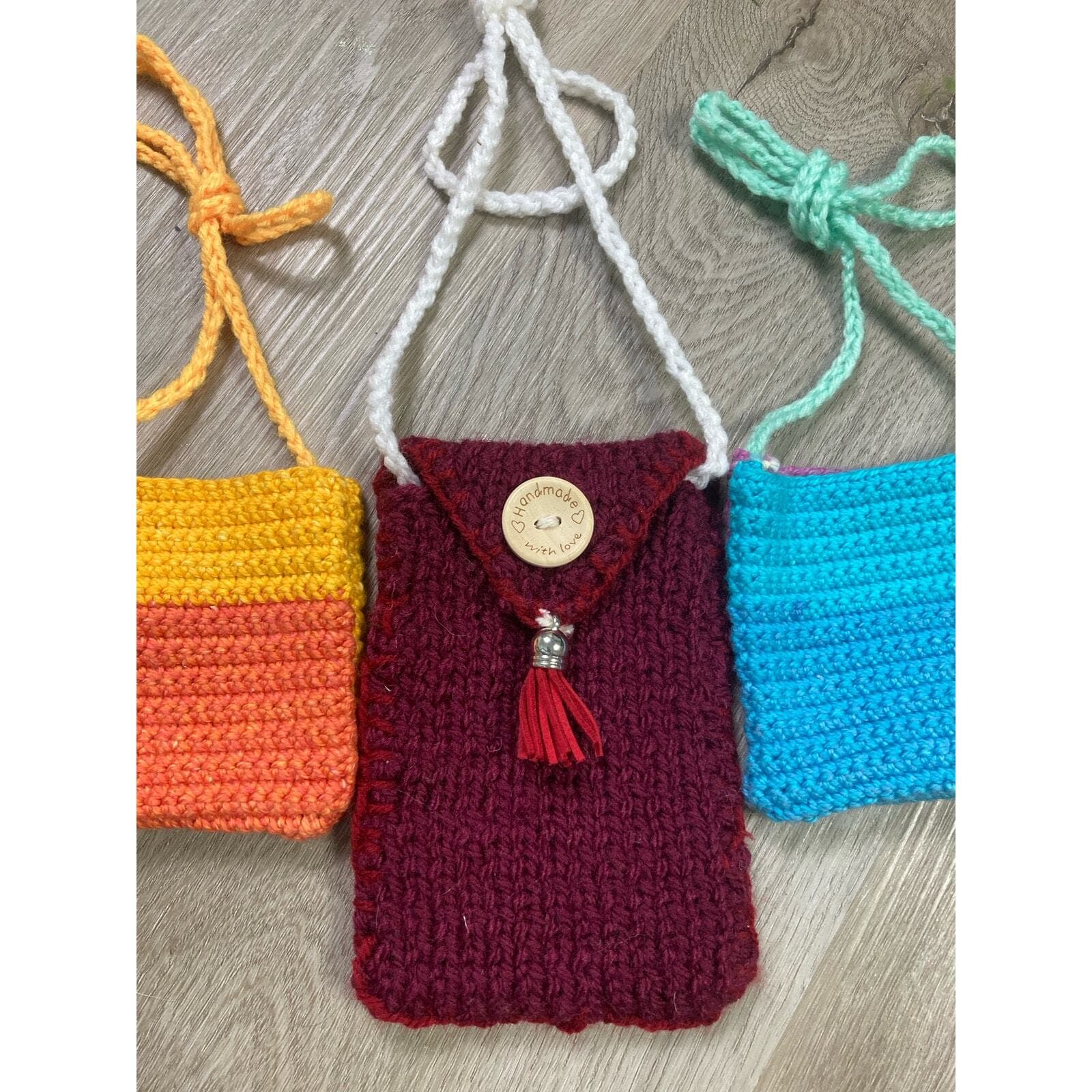 Handmade Crochet Mini Bag Set - Unbranded Multicolor Bags Pouch Lot - Thumbnail 3