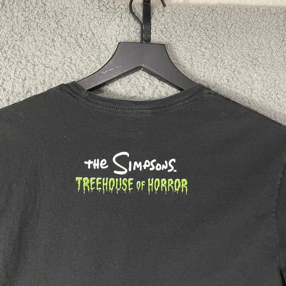 Simpsons Treehouse Horror Shirt Mens M Black Skeleton Graphic Halloween Tee - Thumbnail 3
