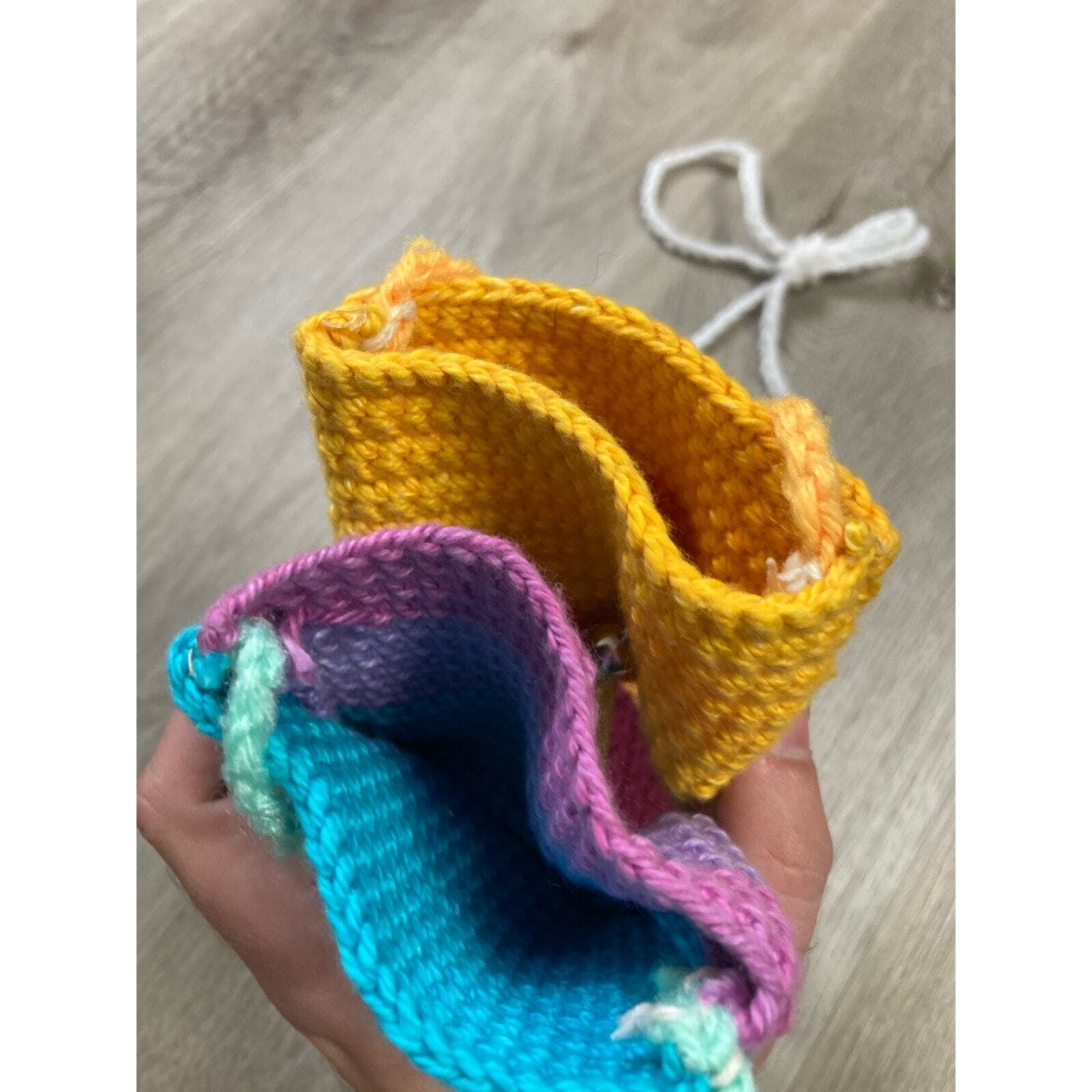 Handmade Crochet Mini Bag Set - Unbranded Multicolor Bags Pouch Lot - Thumbnail 9