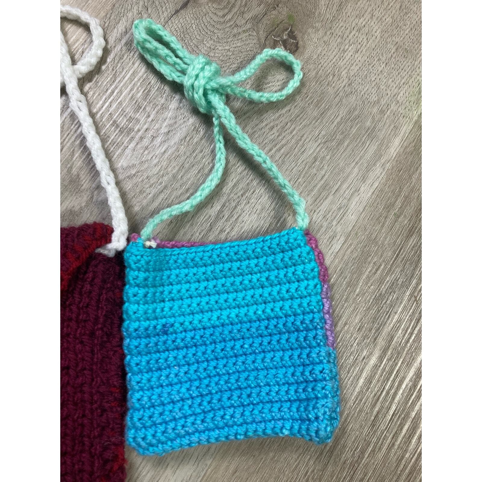 Handmade Crochet Mini Bag Set - Unbranded Multicolor Bags Pouch Lot - Thumbnail 2