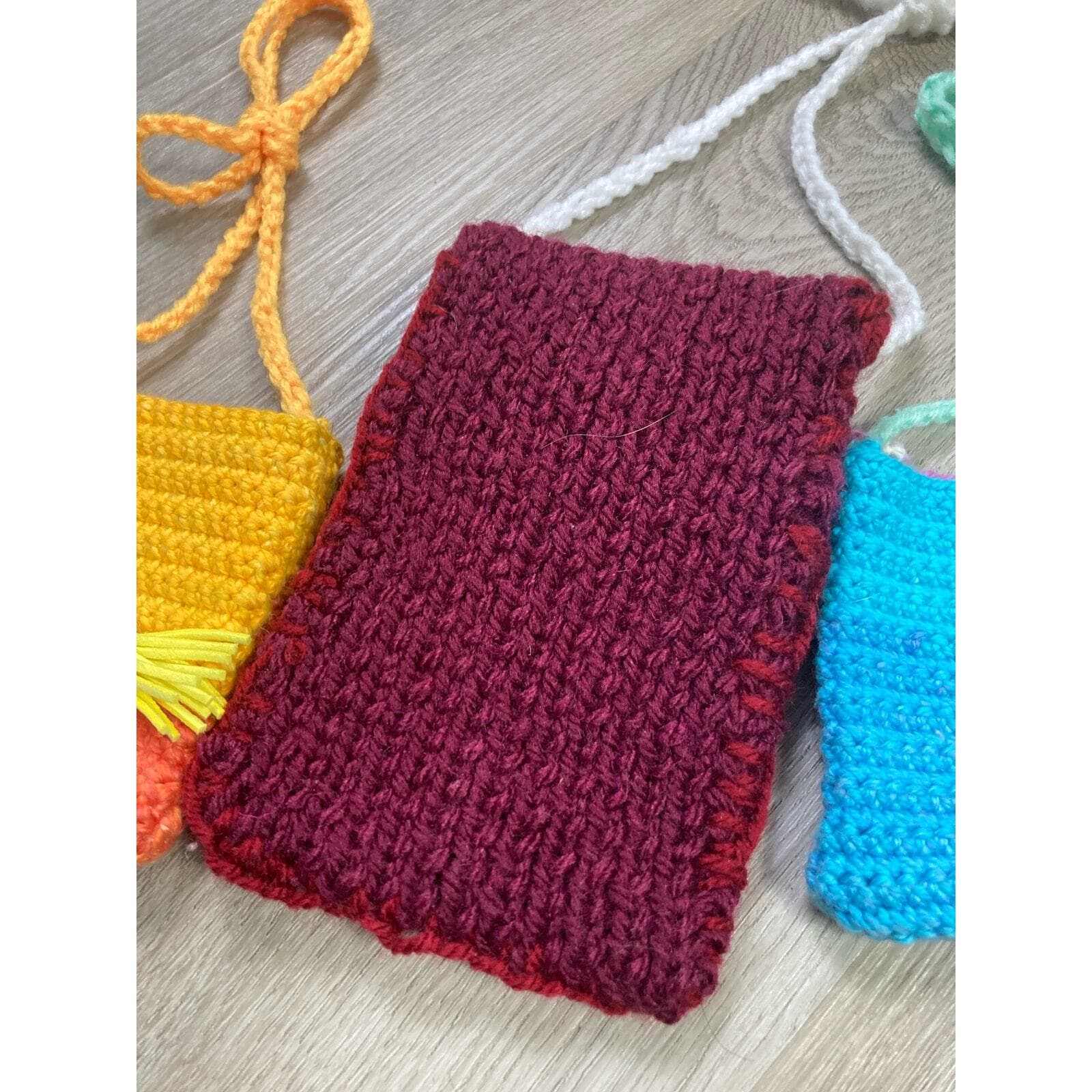 Handmade Crochet Mini Bag Set - Unbranded Multicolor Bags Pouch Lot - Thumbnail 7
