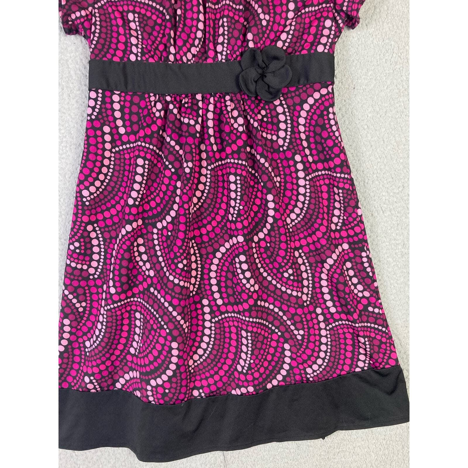 George Girls Size 10 Pink & Black Abstract Geometric Party Dress - Thumbnail 6