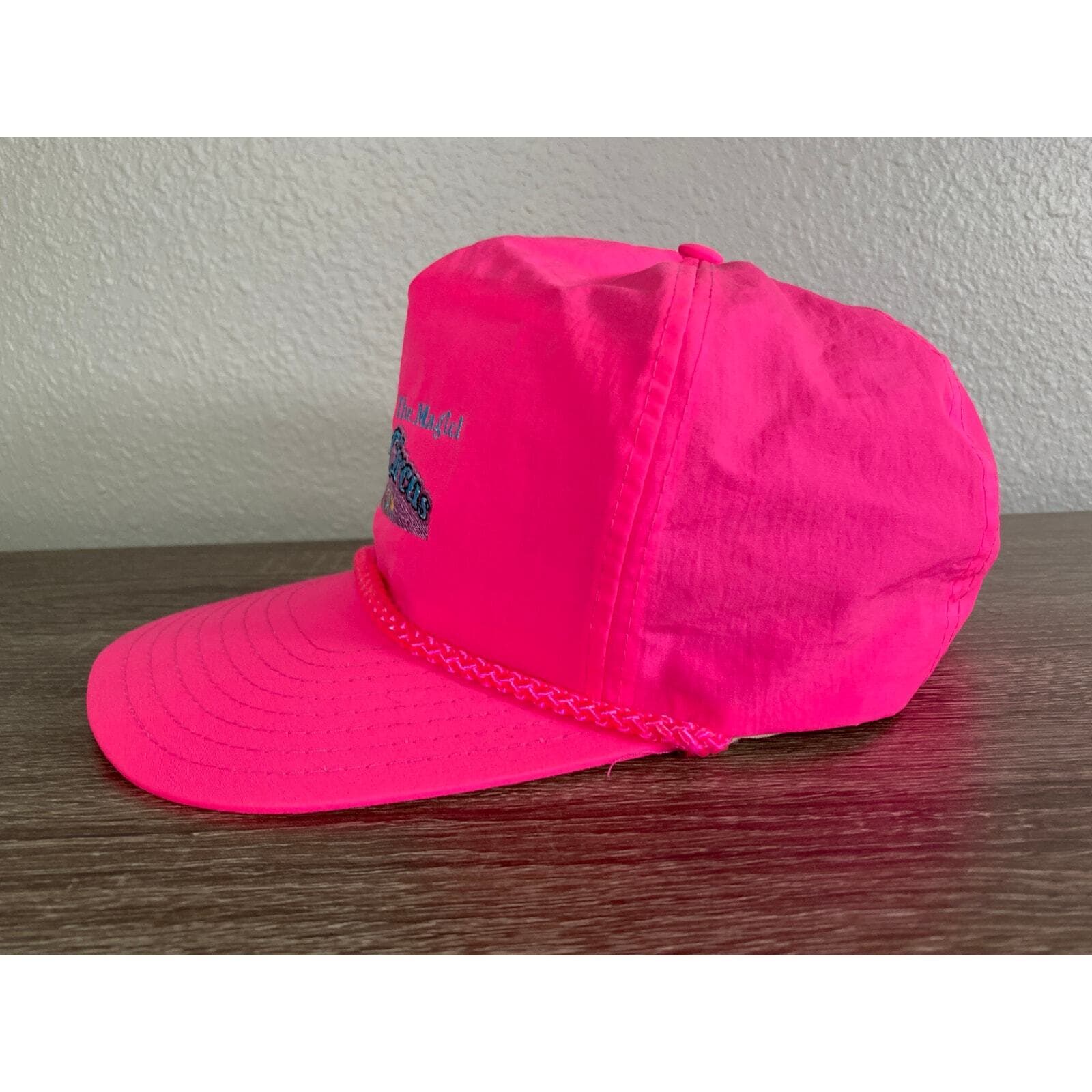Vintage Shrine Circus Snapback Hat Neon Pink 90s Trucker Cap USA Made - Thumbnail 9