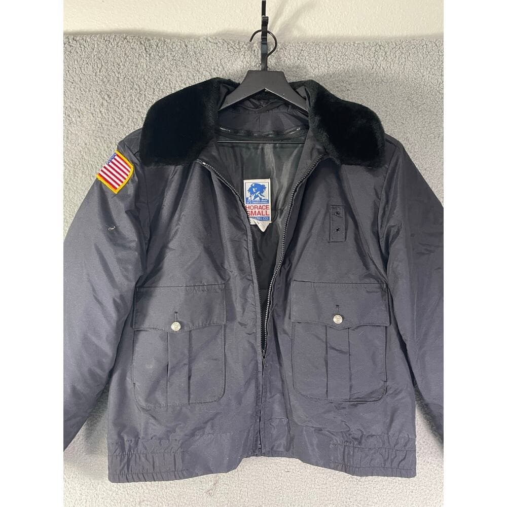Horace Small USA Security Jacket 42R Black Uniform Coat Faux Fur Collar Vintage - Thumbnail 14