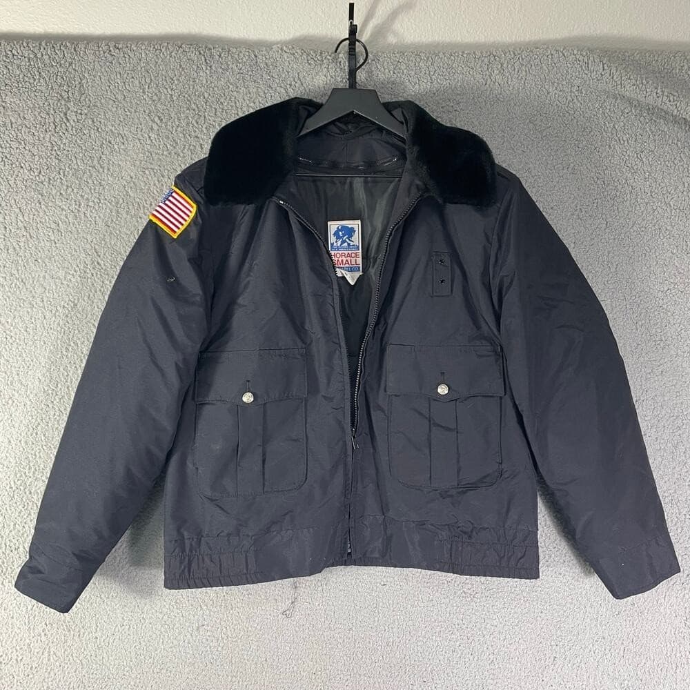 Horace Small USA Security Jacket 42R Black Uniform Coat Faux Fur Collar Vintage - Thumbnail 5