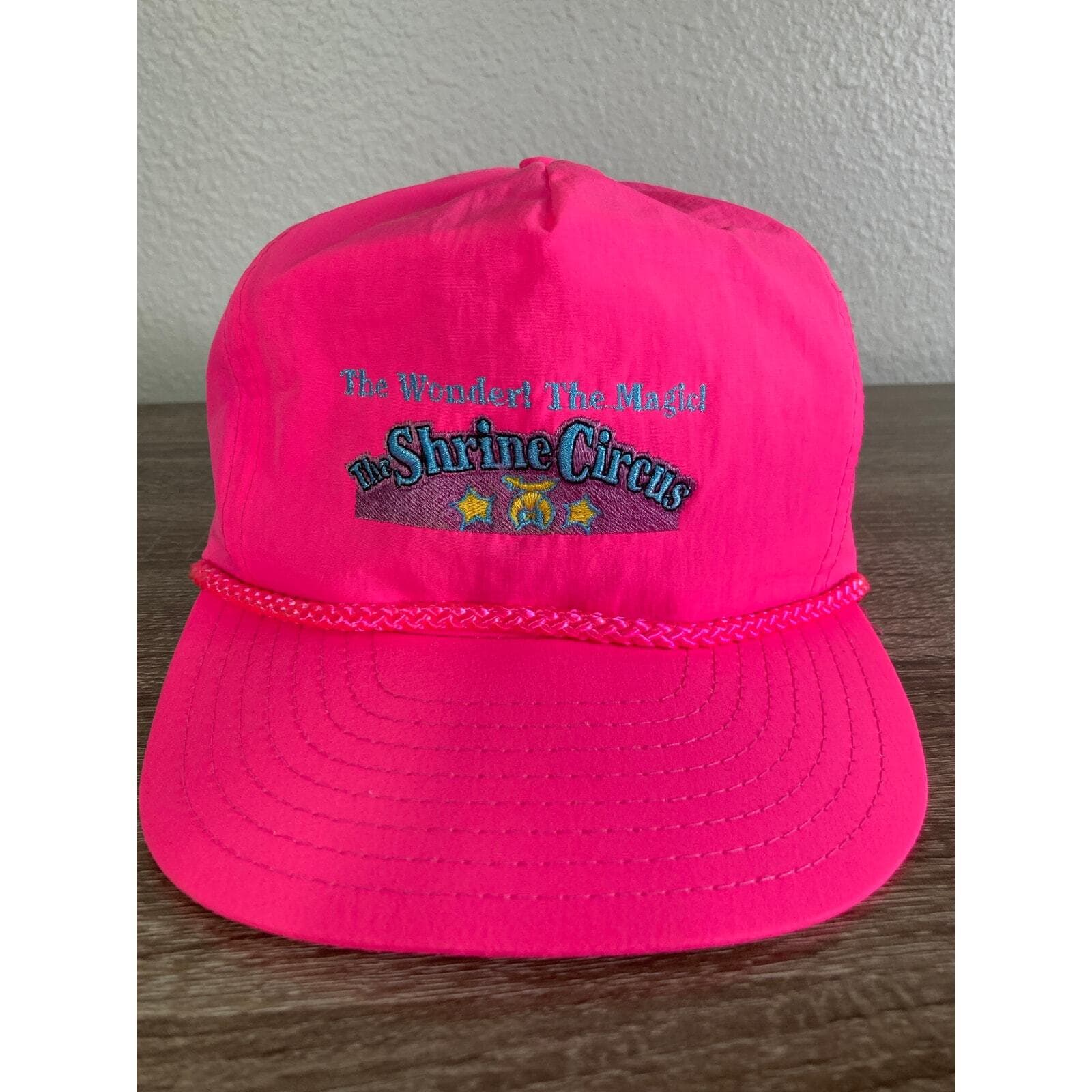 Vintage Shrine Circus Snapback Hat Neon Pink 90s Trucker Cap USA Made - Thumbnail 7