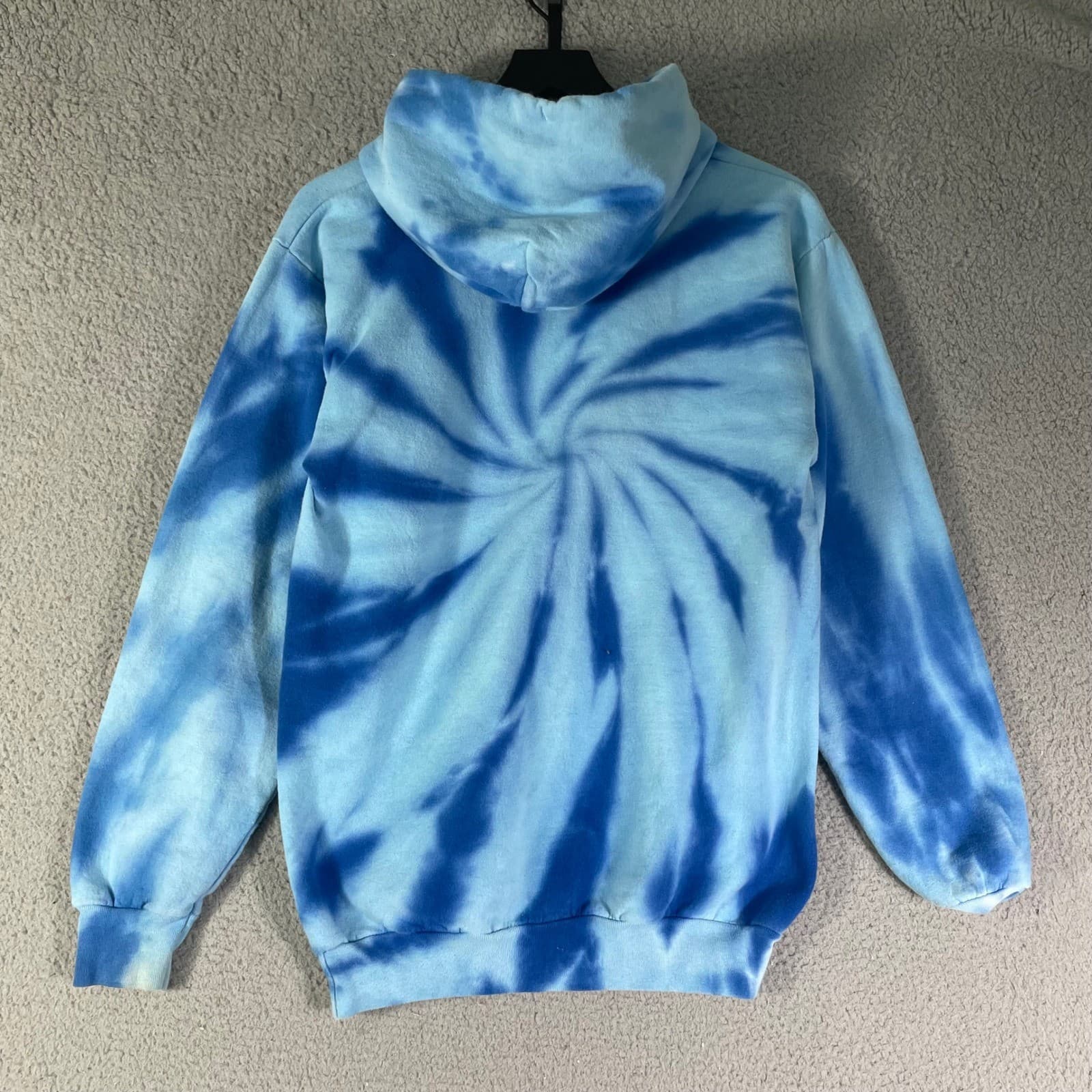 Tie Dye Hoodie Mens S Blue Surf Beach Graphic Pullover Sweatshirt Koloa - Thumbnail 8