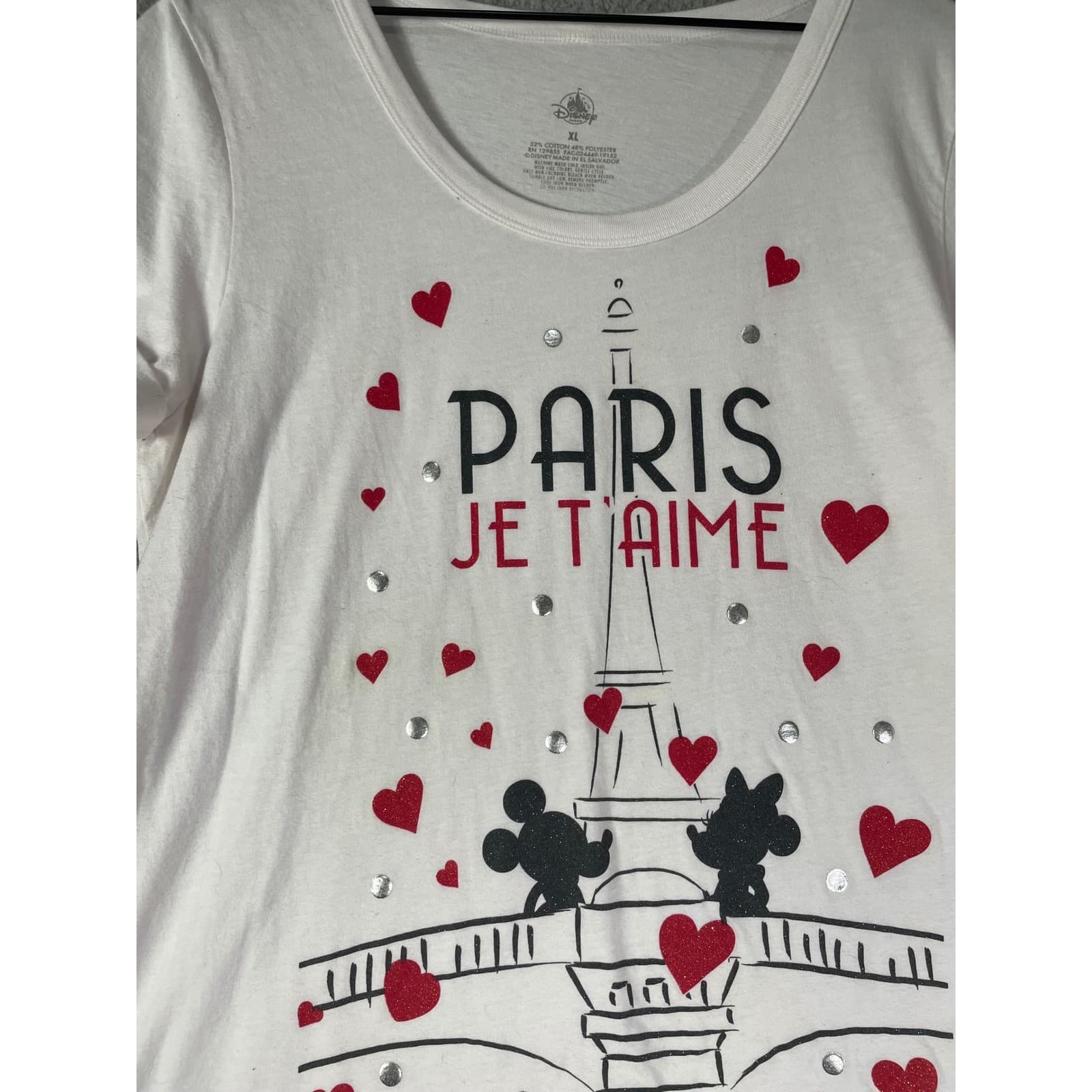 Disney Parks EPCOT World Showcase Paris Je T Aime Mickey Eiffel Tower Tee XL - Thumbnail 8