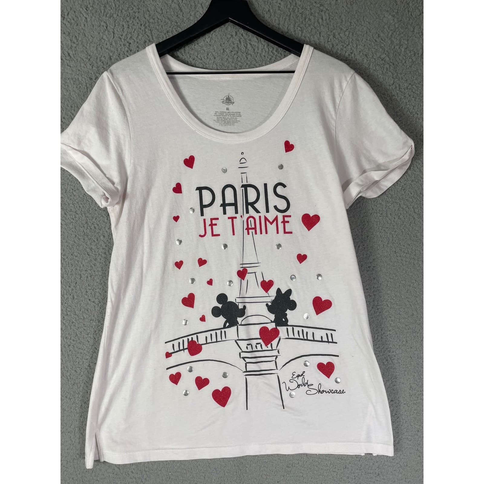 Disney Parks EPCOT World Showcase Paris Je T Aime Mickey Eiffel Tower Tee XL - Thumbnail 6