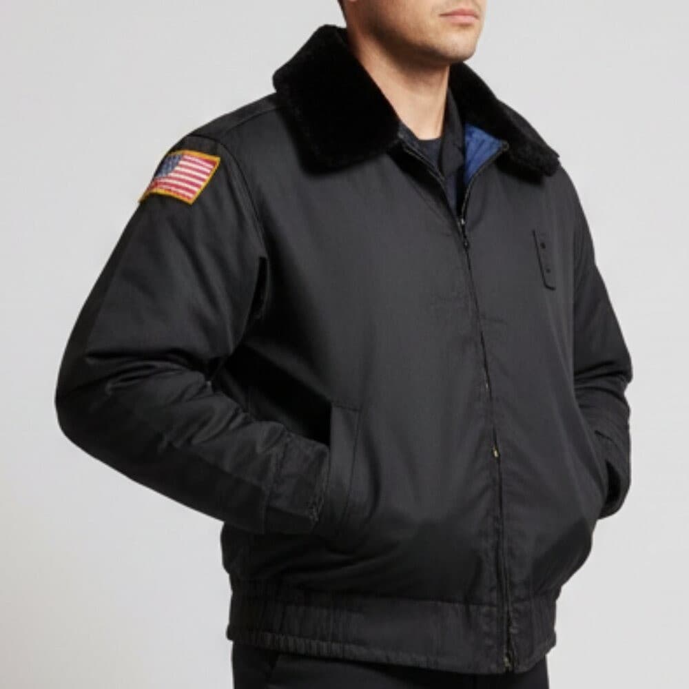 Horace Small USA Security Jacket 42R Black Uniform Coat Faux Fur Collar Vintage - Thumbnail 2