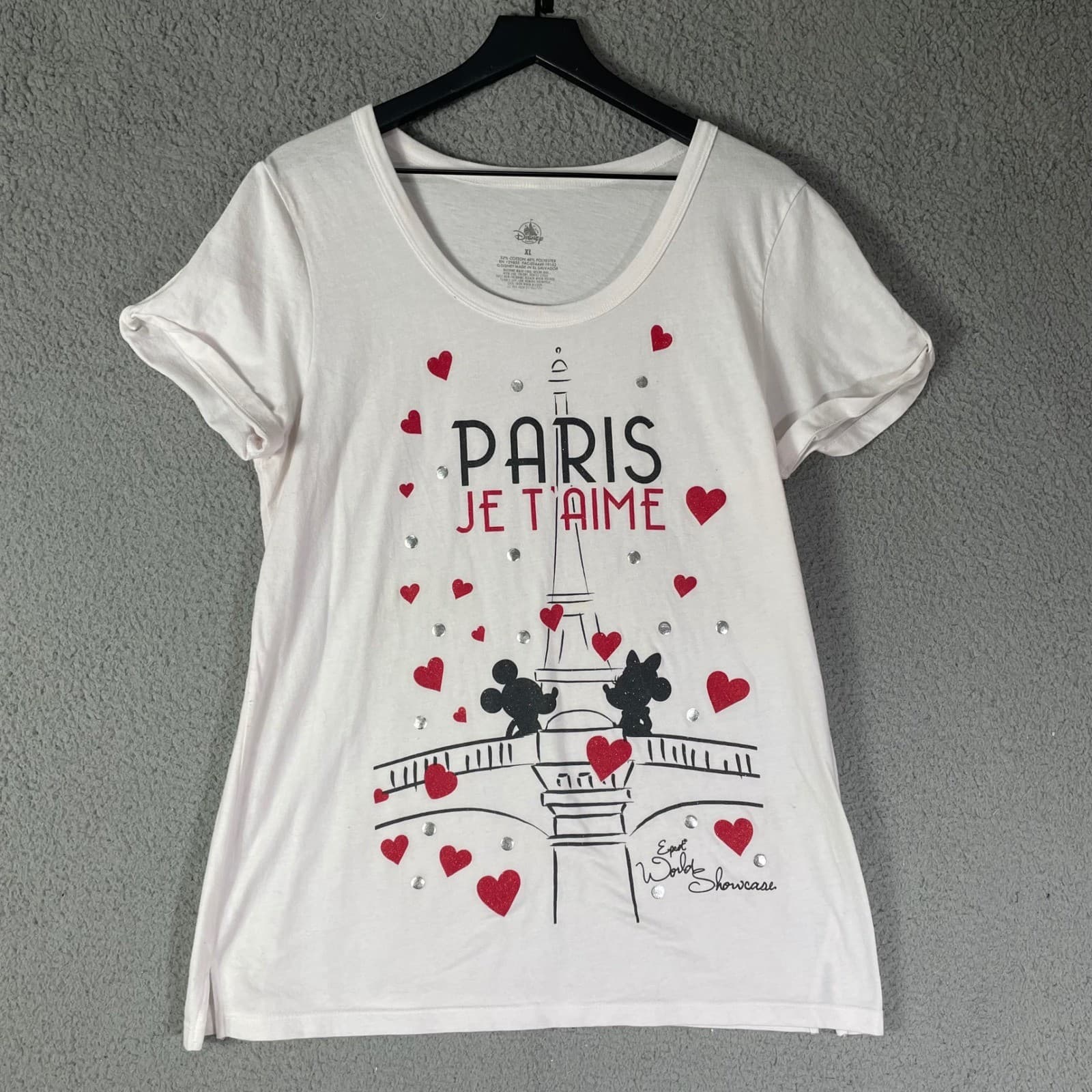 Disney Parks EPCOT World Showcase Paris Je T Aime Mickey Eiffel Tower Tee XL - Thumbnail 4