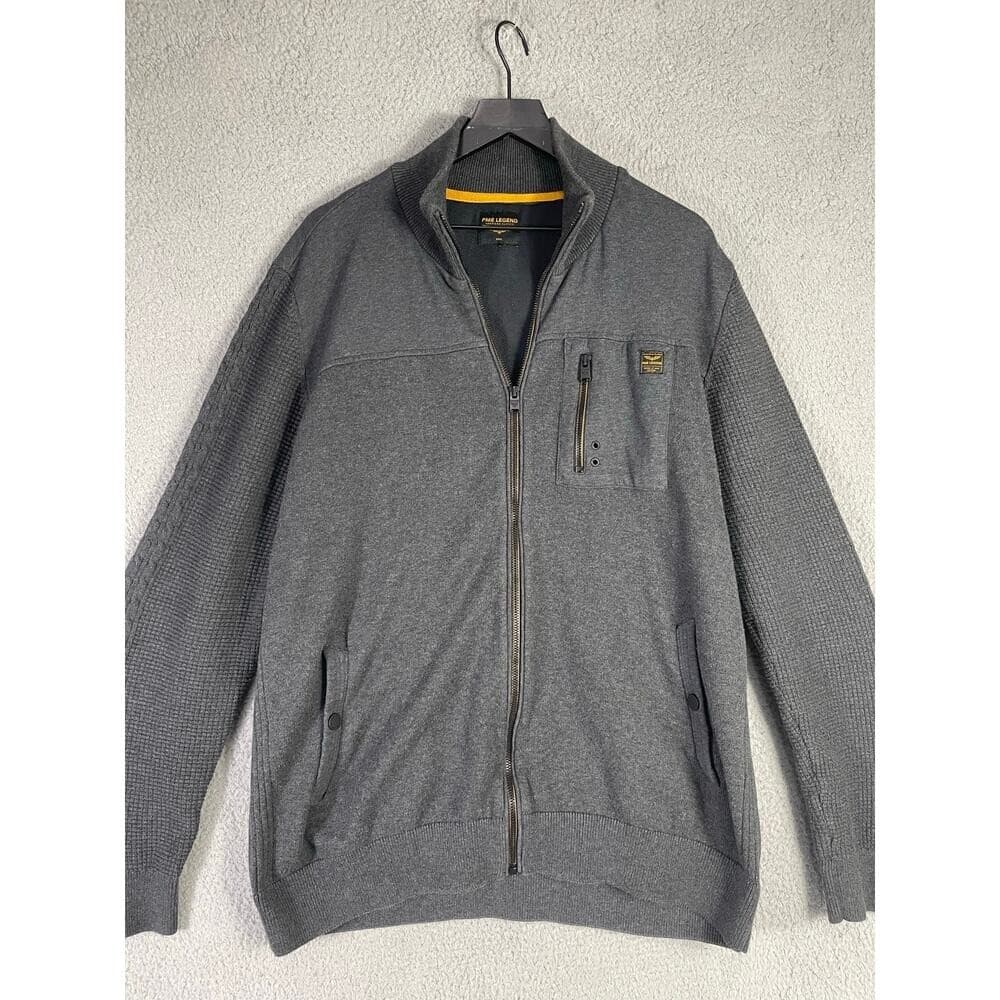 PME Legend Full Zip Jacket Mens XXXL Gray Knit Textured Sweater Coat - Thumbnail 2