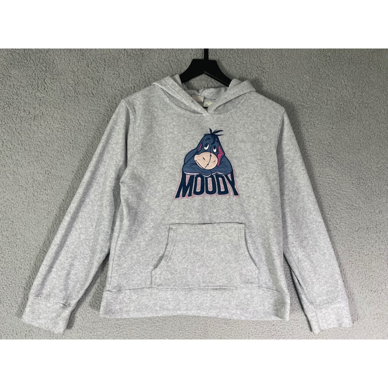 Disney Girls XL Gray Eeyore Moody Hoodie Pullover Kangaroo Pocket - Thumbnail 3