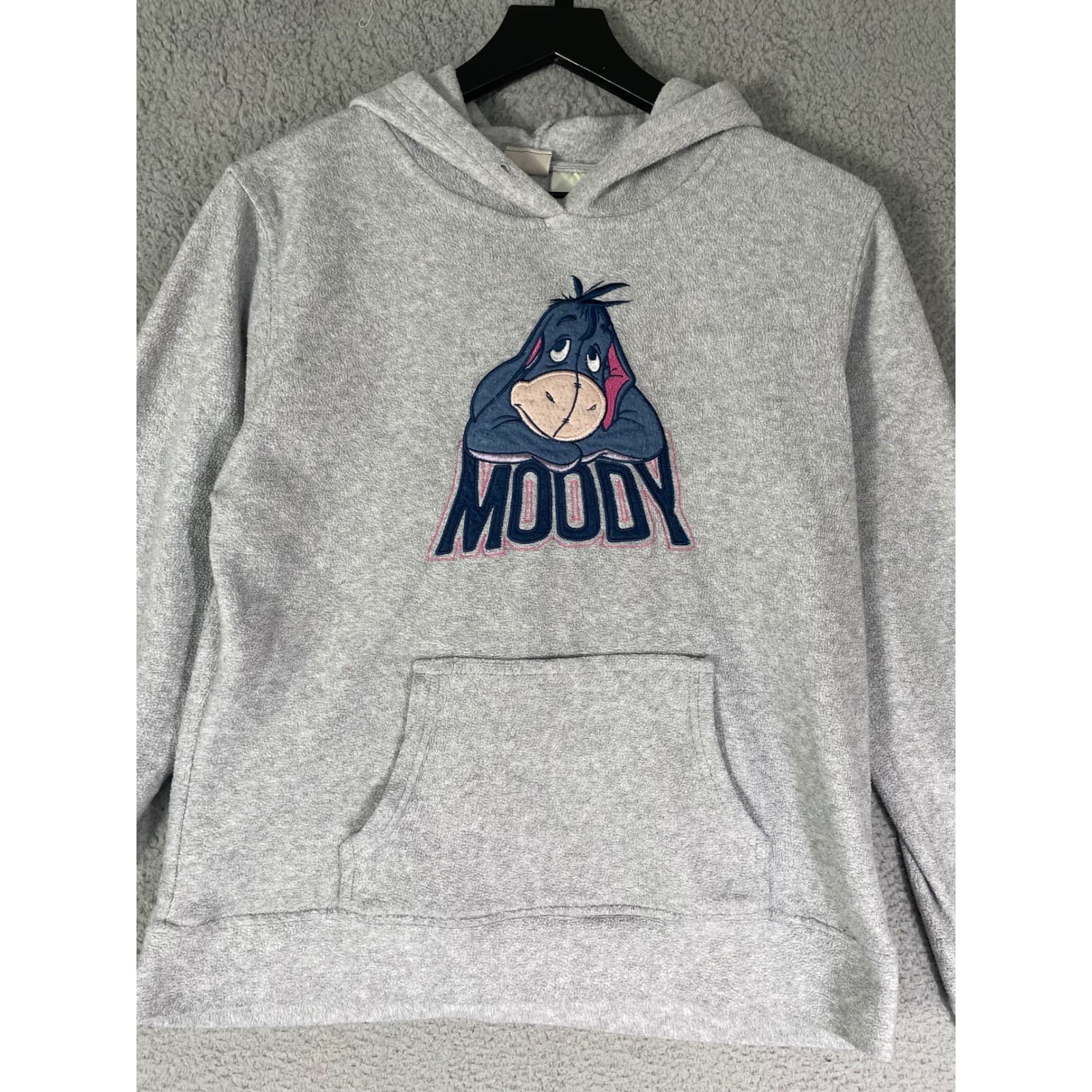 Disney Girls XL Gray Eeyore Moody Hoodie Pullover Kangaroo Pocket - Thumbnail 5