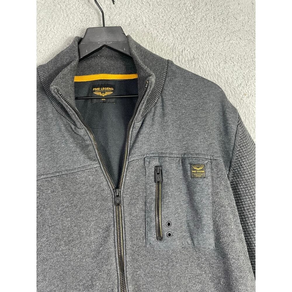 PME Legend Full Zip Jacket Mens XXXL Gray Knit Textured Sweater Coat - Thumbnail 6