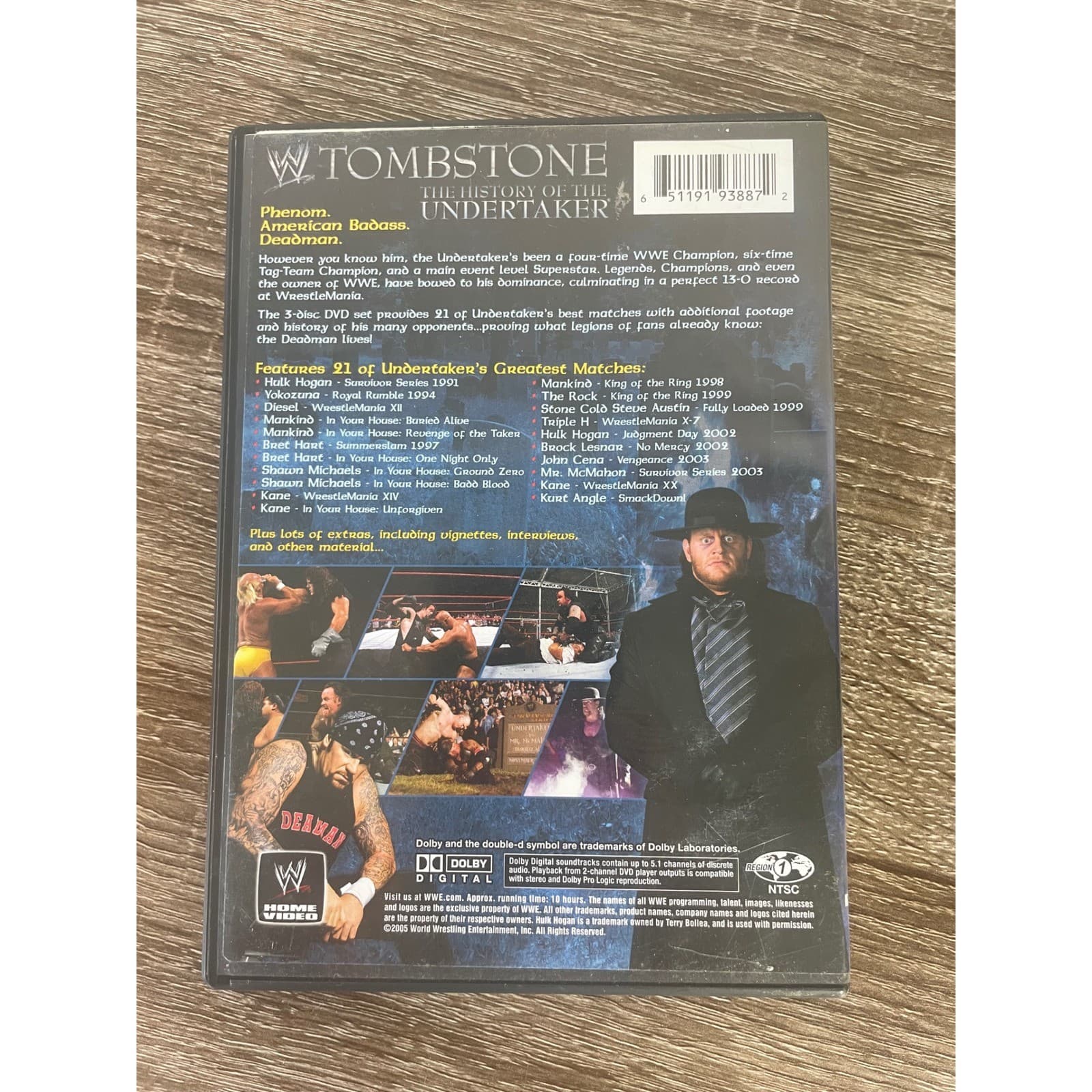 WWE Undertaker DVD Tombstone History 2005 3 Disc Set WWF Wrestling Matches - Thumbnail 5