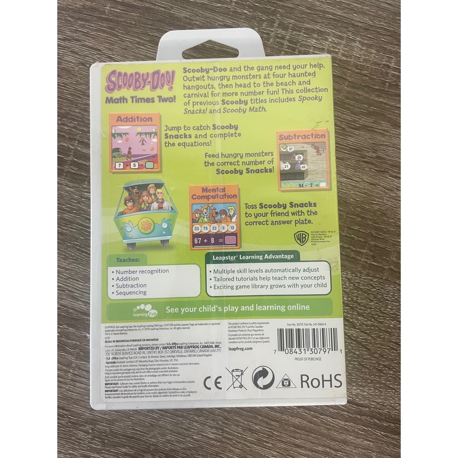 LeapFrog Leapster Scooby-Doo Math Times Two Game New Sealed 2009 K-2nd Grade - Thumbnail 4