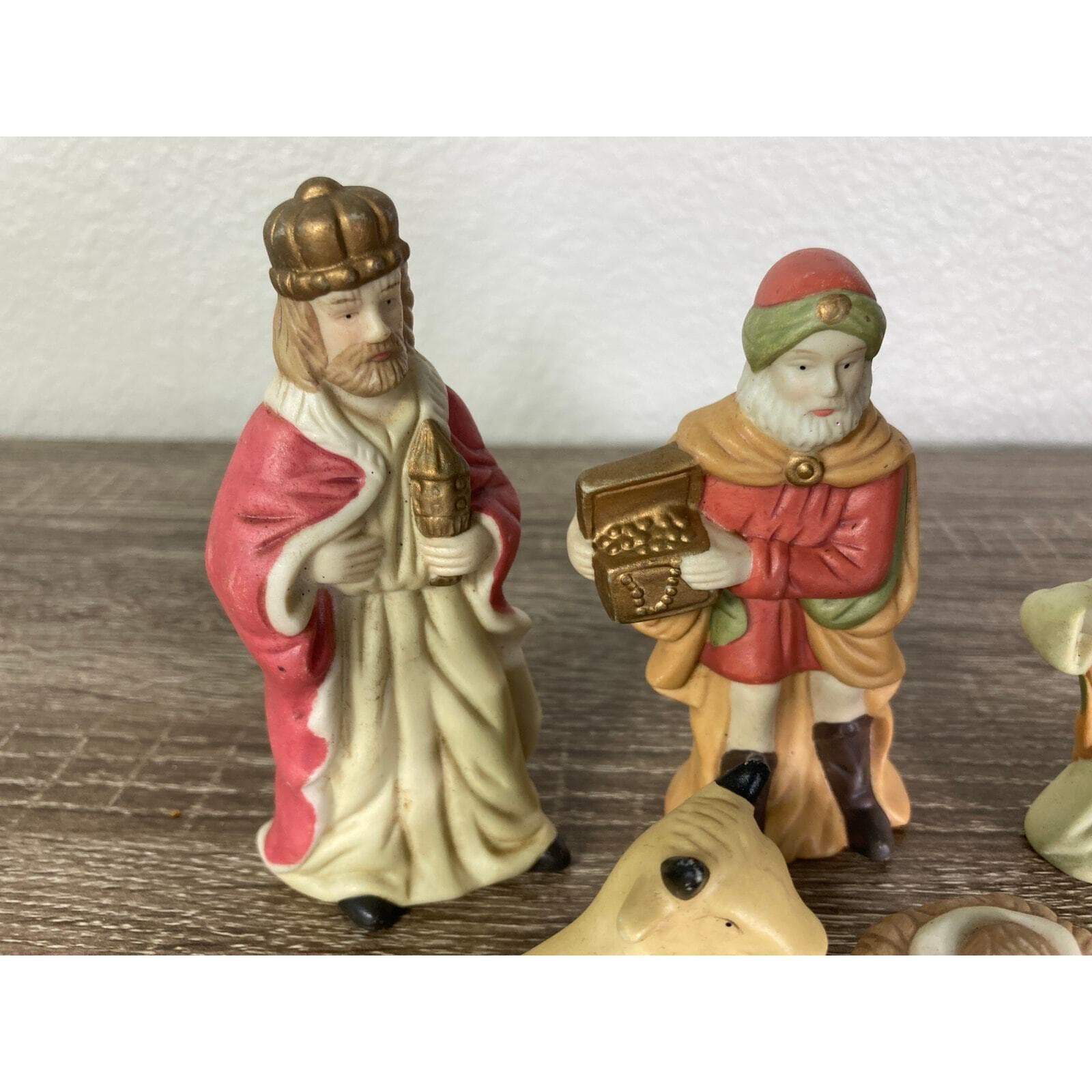 Vintage Nativity Figurine Set 5pc Christmas Decor Multicolor - Thumbnail 2