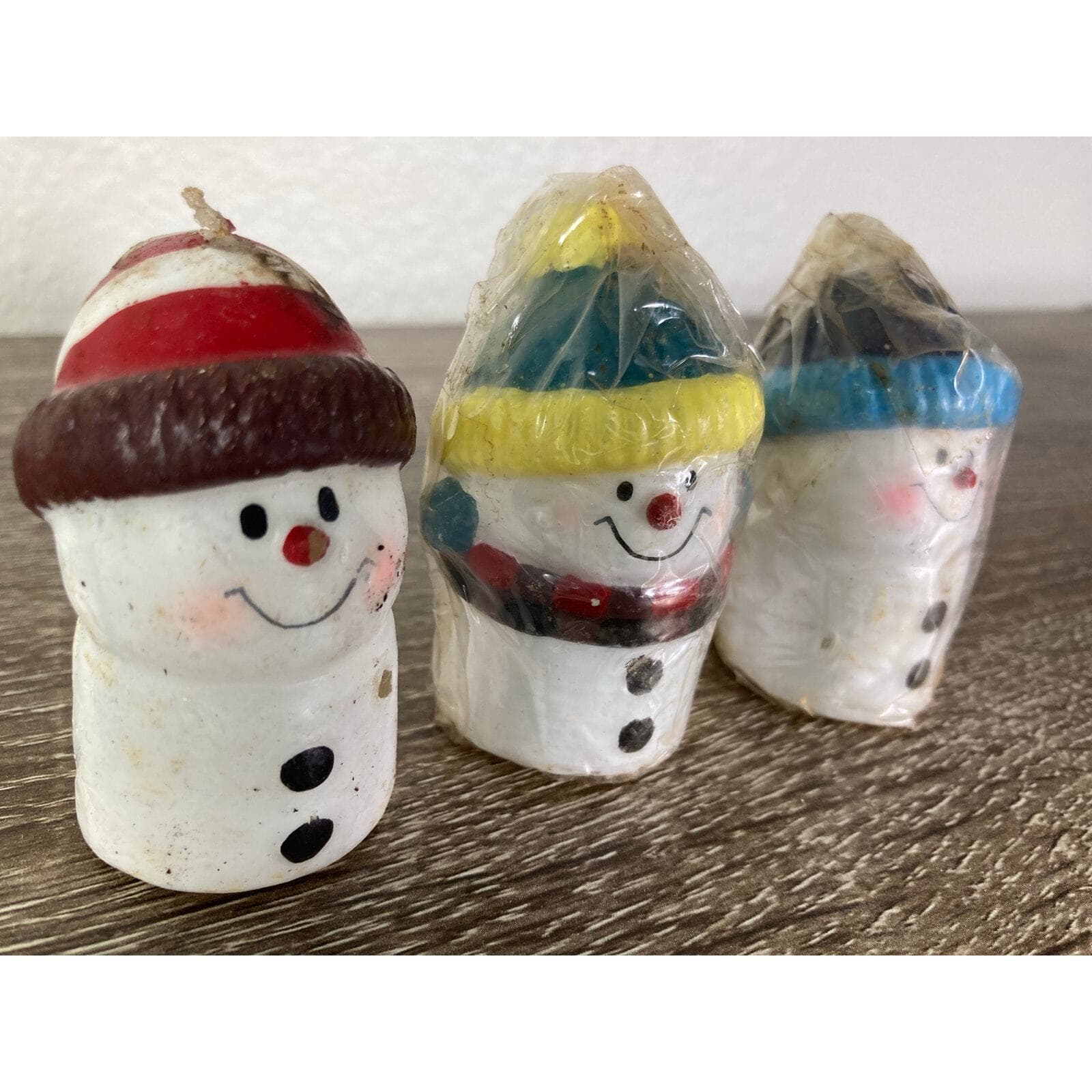 Vintage S' More Love Snowman Candles Set of 3 Christmas Decor - Thumbnail 2