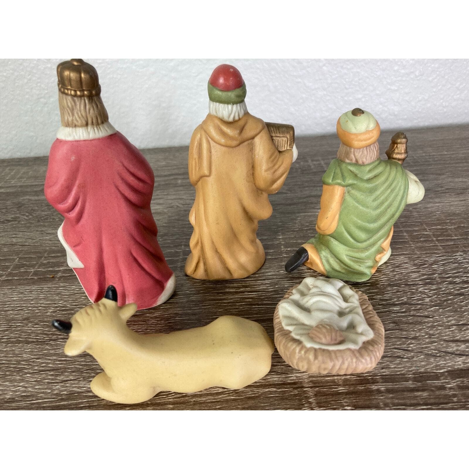Vintage Nativity Figurine Set 5pc Christmas Decor Multicolor - Thumbnail 5