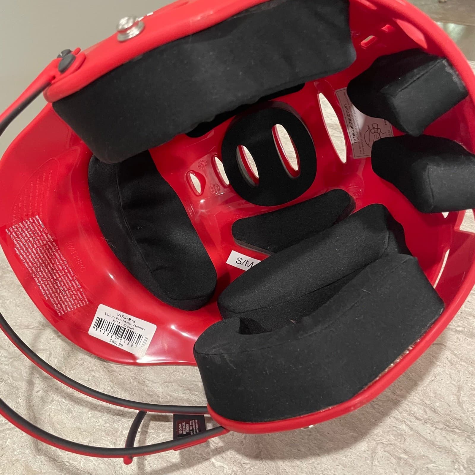 Rip-It Vision Pro Matte Softball Batting Helmet with Mask Scarlet Red S/M - Thumbnail 11