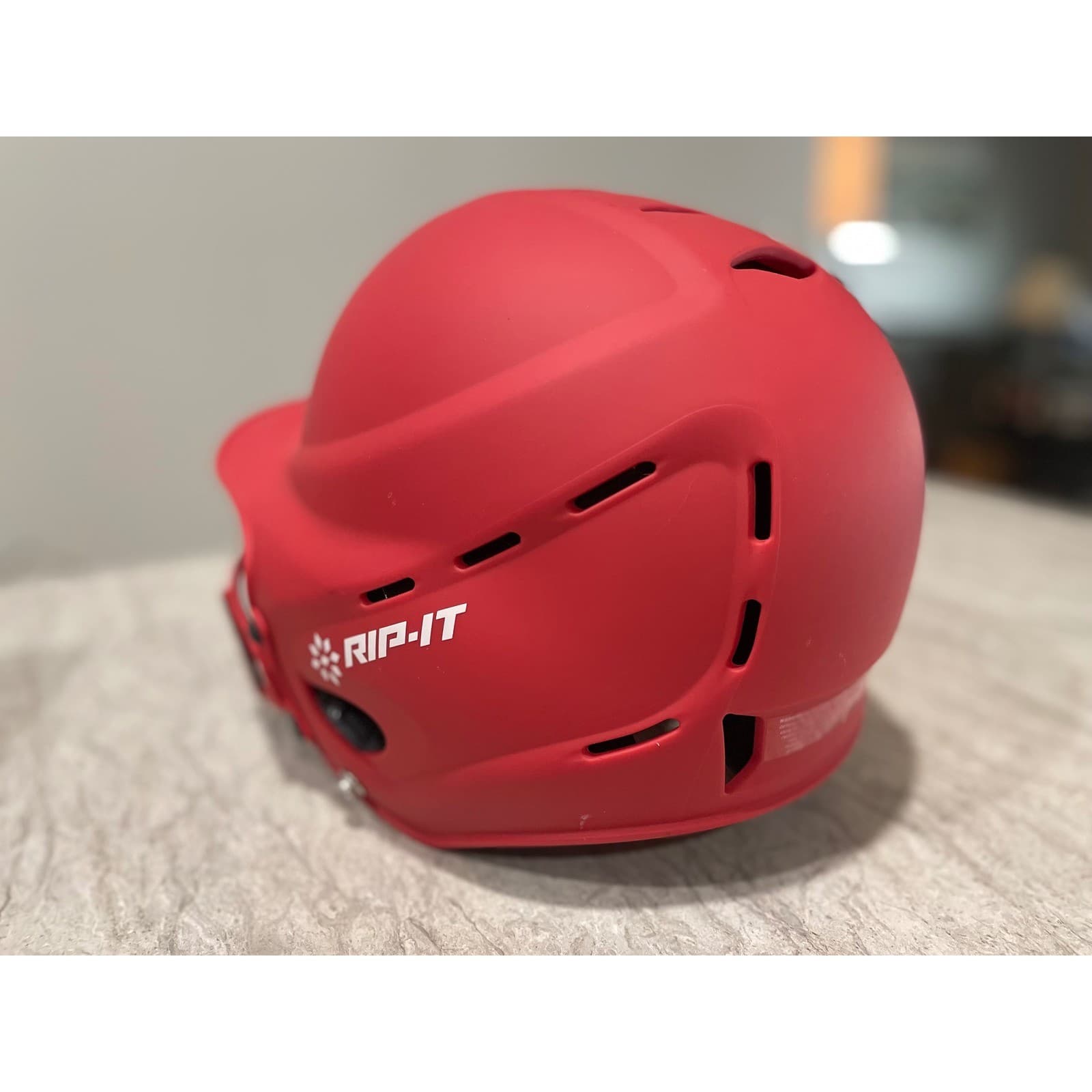 Rip-It Vision Pro Matte Softball Batting Helmet with Mask Scarlet Red S/M - Thumbnail 9