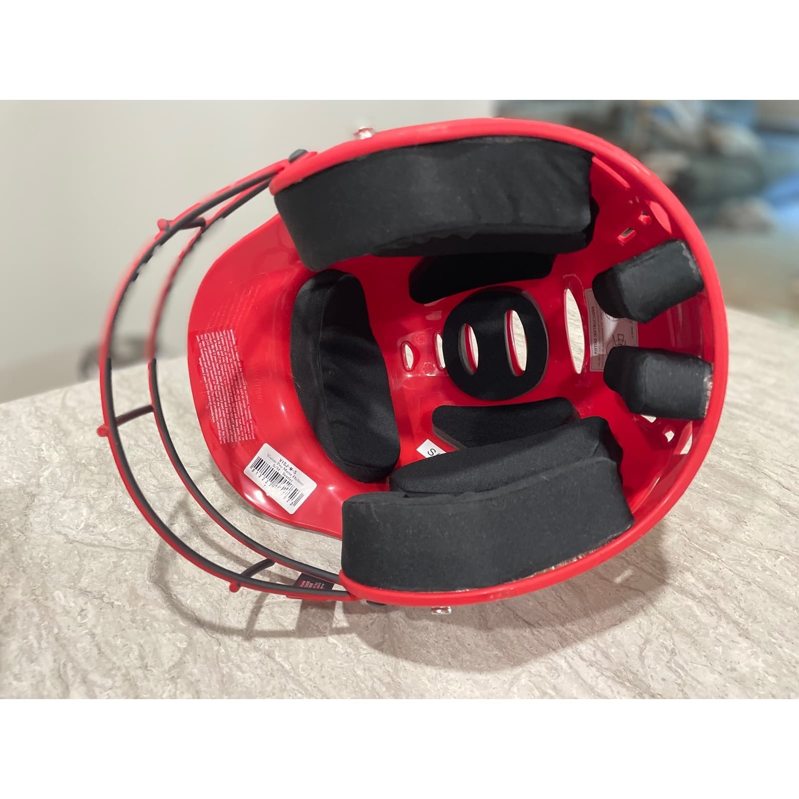 Rip-It Vision Pro Matte Softball Batting Helmet with Mask Scarlet Red S/M - Thumbnail 10