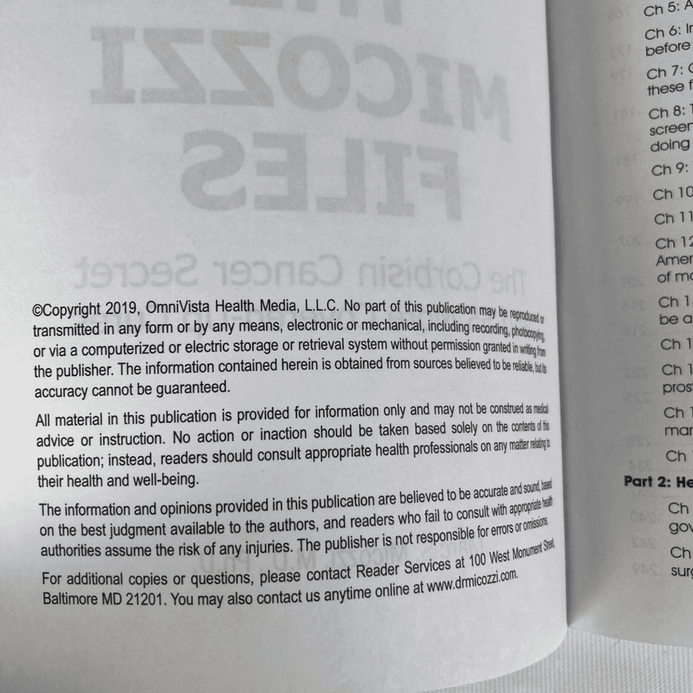 2019 The Micozzi Files Corbisin Cancer Secret 55 More Covered Up Cures Paperback - Thumbnail 2