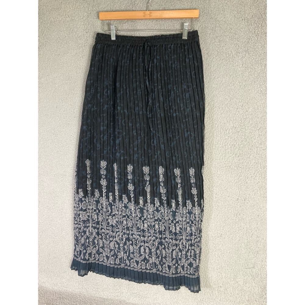 A New Day Women's M Floral Pleated Maxi Skirt Multicolor Casual - Thumbnail 2