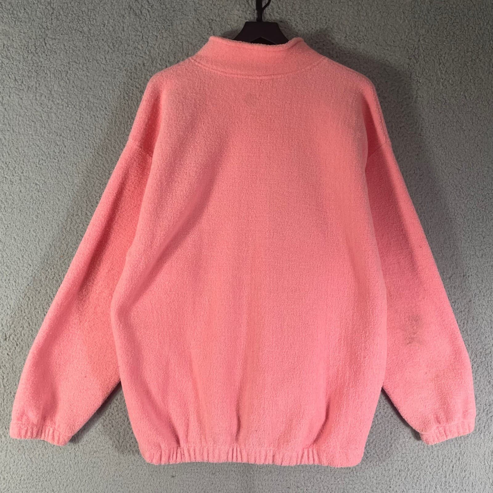 Vintage Yakama Nation Sweatshirt XL Pink Fleece Made USA 90s Mock Neck Pullover - Thumbnail 8