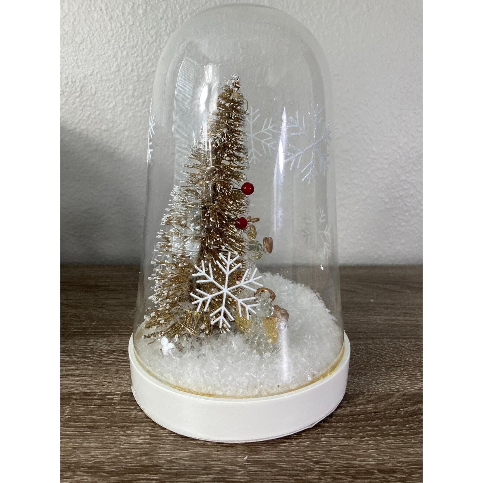 Home LED Glass Dome Christmas Tree Centerpiece Decoration 10" Electronic - Thumbnail 8
