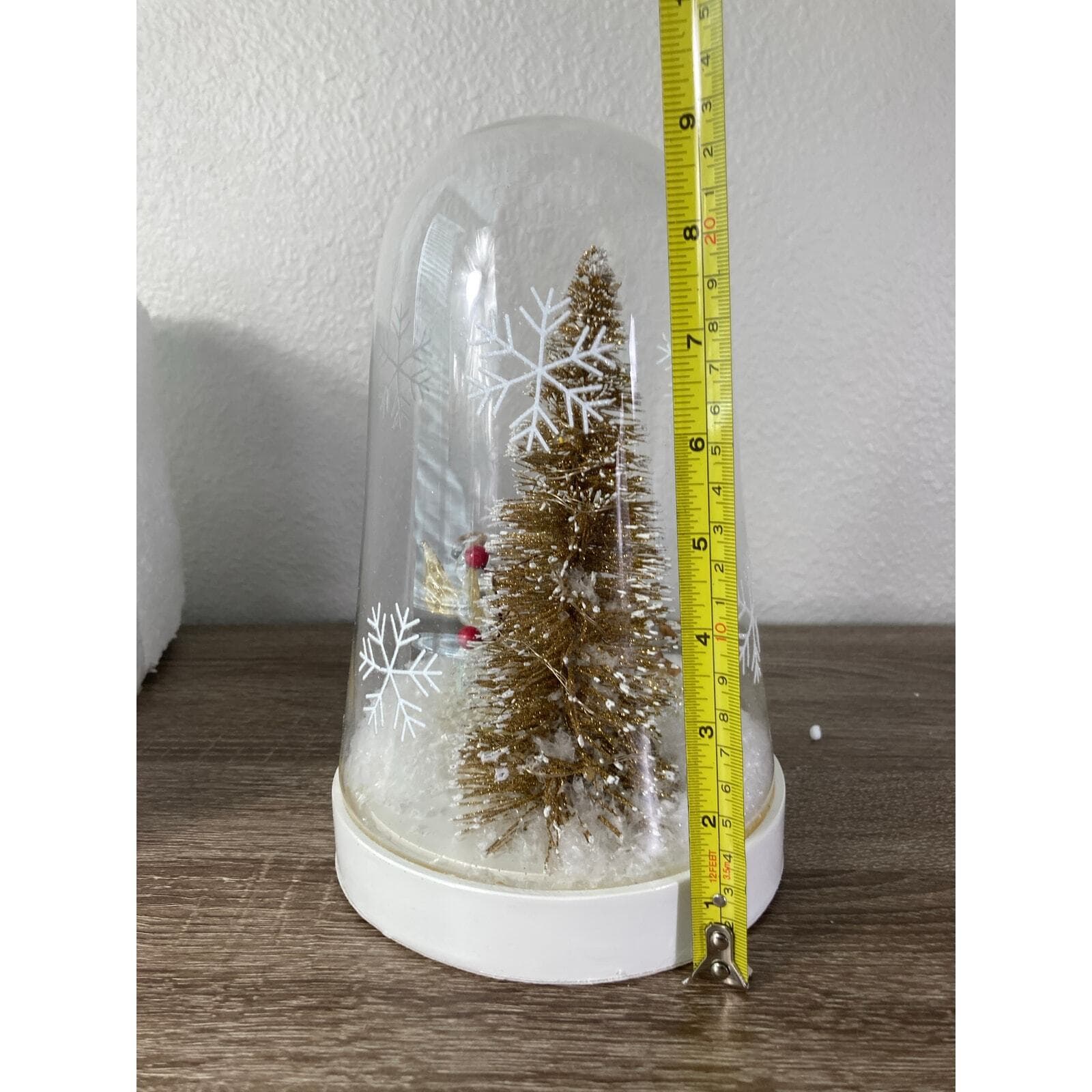 Home LED Glass Dome Christmas Tree Centerpiece Decoration 10" Electronic - Thumbnail 3