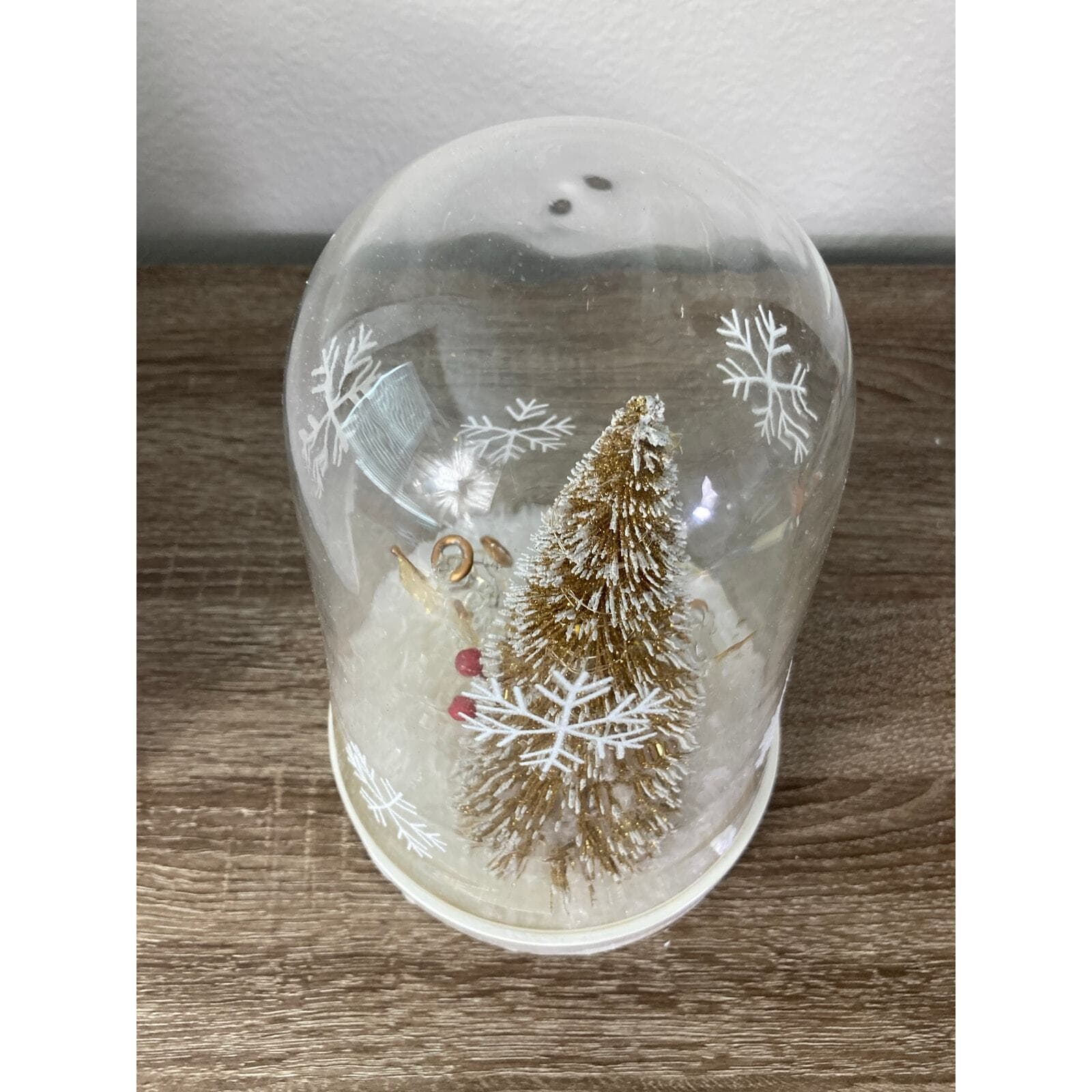 Home LED Glass Dome Christmas Tree Centerpiece Decoration 10" Electronic - Thumbnail 2