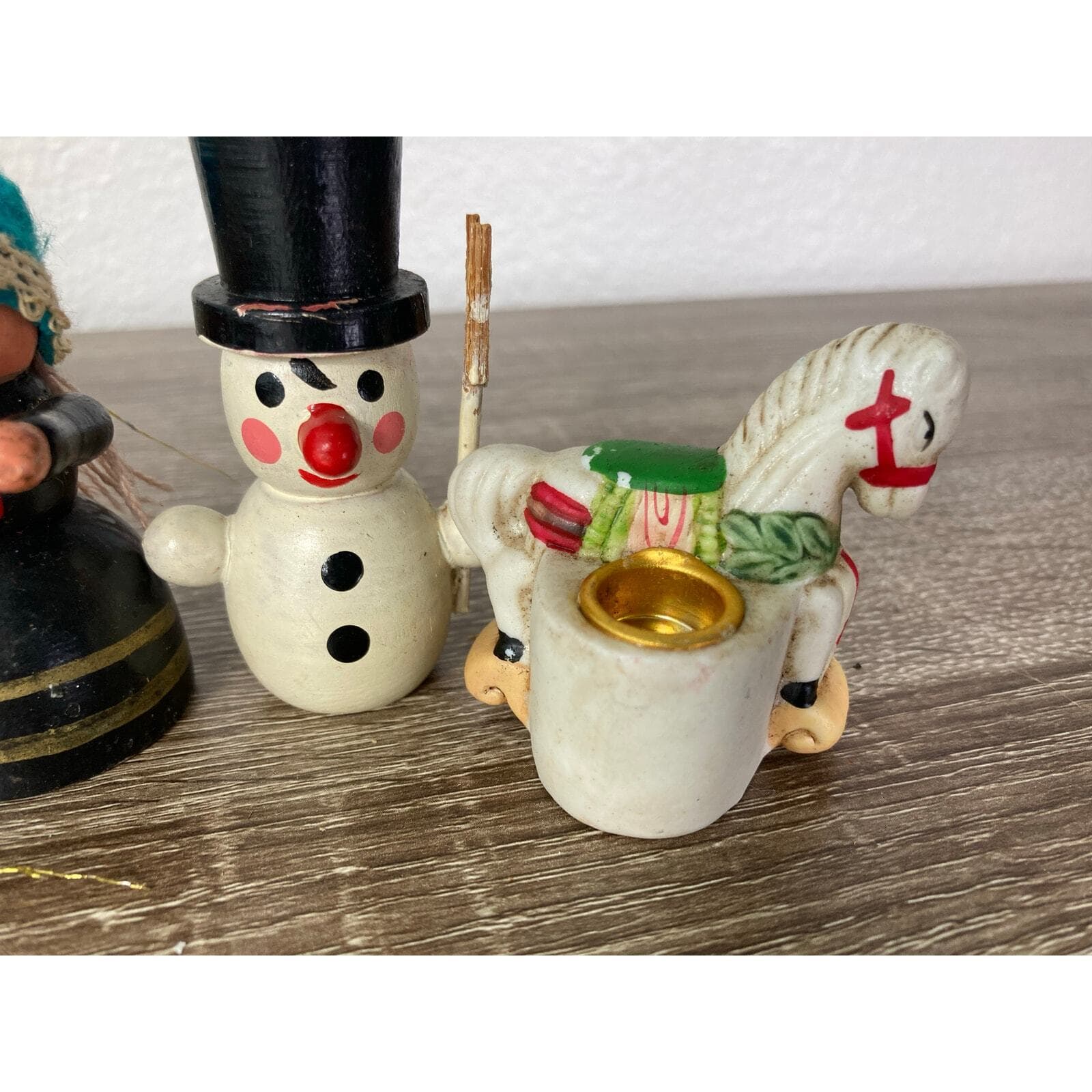 Vintage Christmas Figurine Set Hand-Painted Intricate Designs - Thumbnail 4