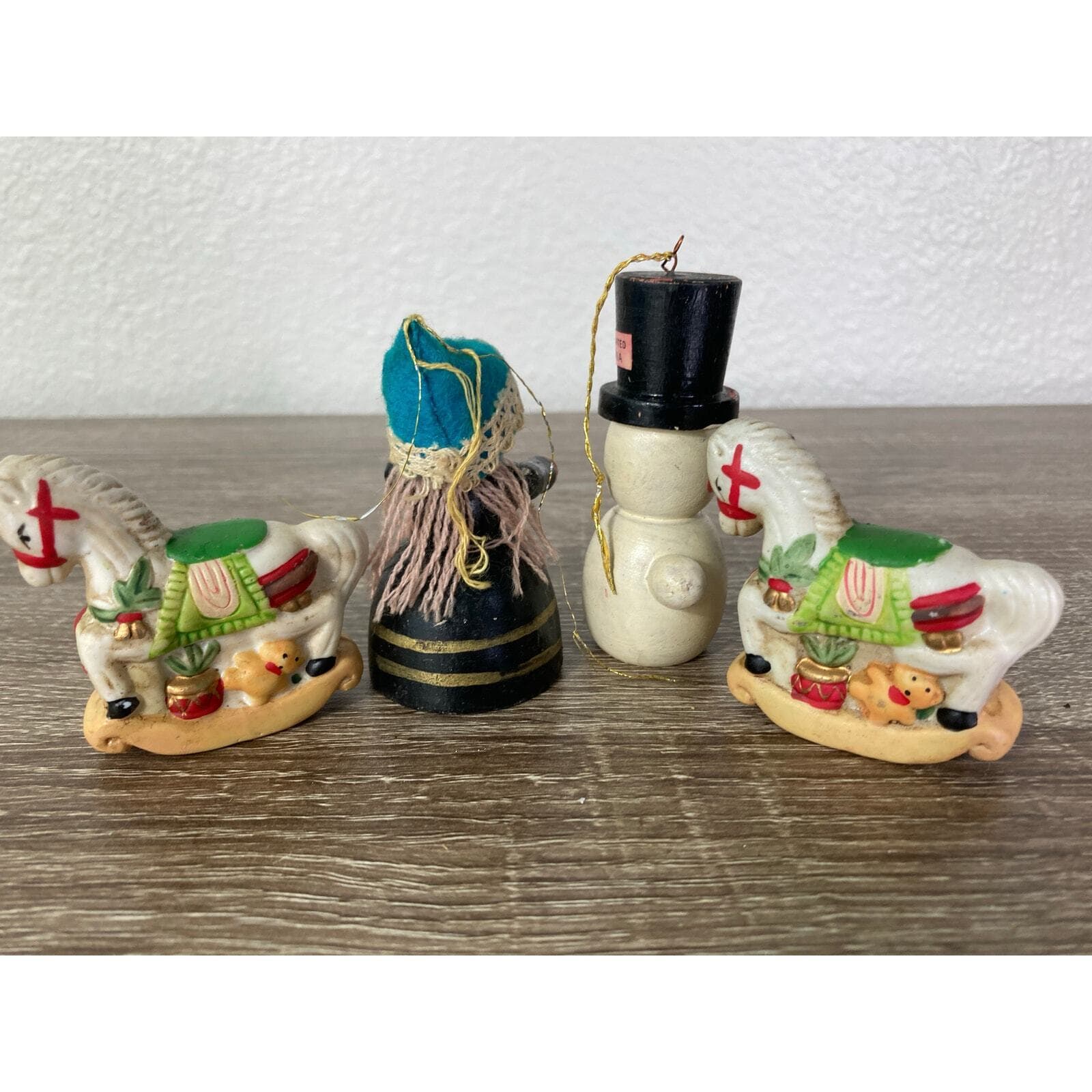 Vintage Christmas Figurine Set Hand-Painted Intricate Designs - Thumbnail 6