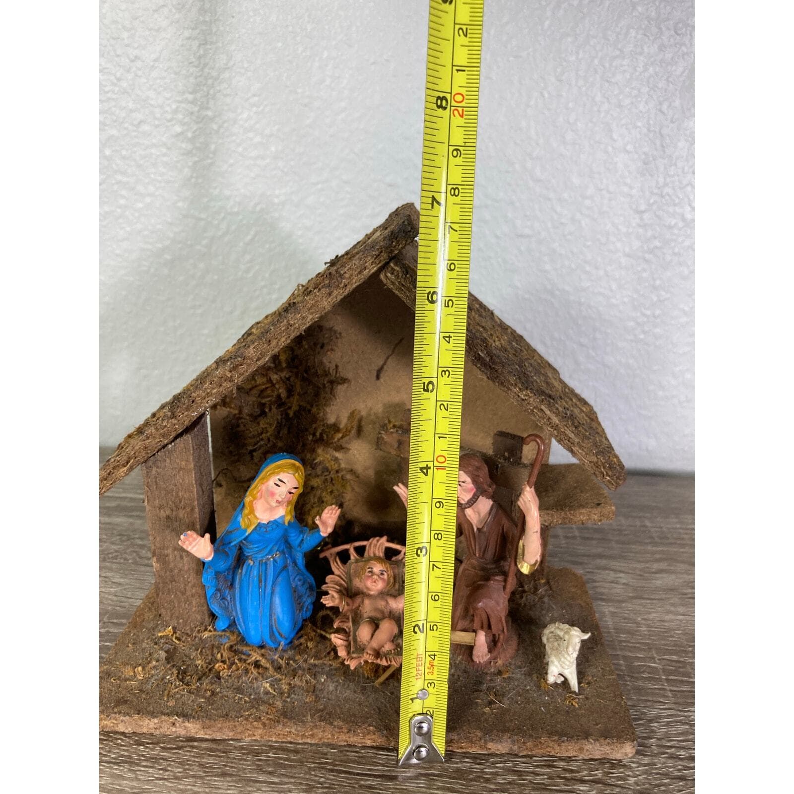 Vintage Italian Wooden Nativity Scene Crèche Set Christmas Decor - Thumbnail 6