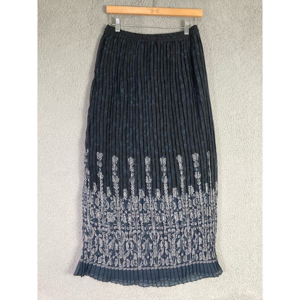 A New Day Women's M Floral Pleated Maxi Skirt Multicolor Casual - Thumbnail 9