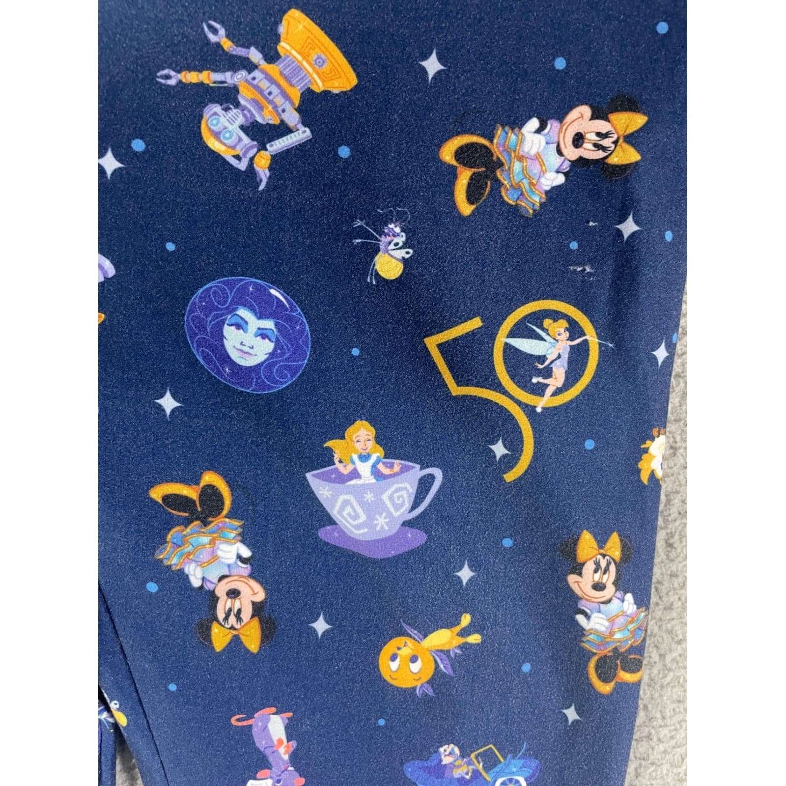 Disney Parks Walt Disney World 50th Anniversary All Over Print Leggings Blue XL - Thumbnail 10