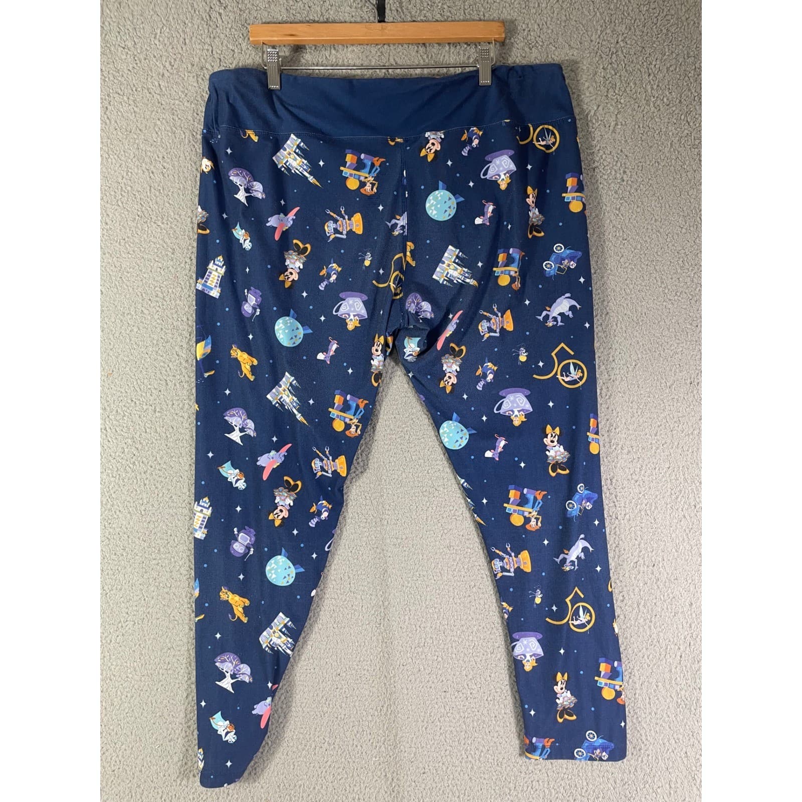 Disney Parks Walt Disney World 50th Anniversary All Over Print Leggings Blue XL - Thumbnail 8