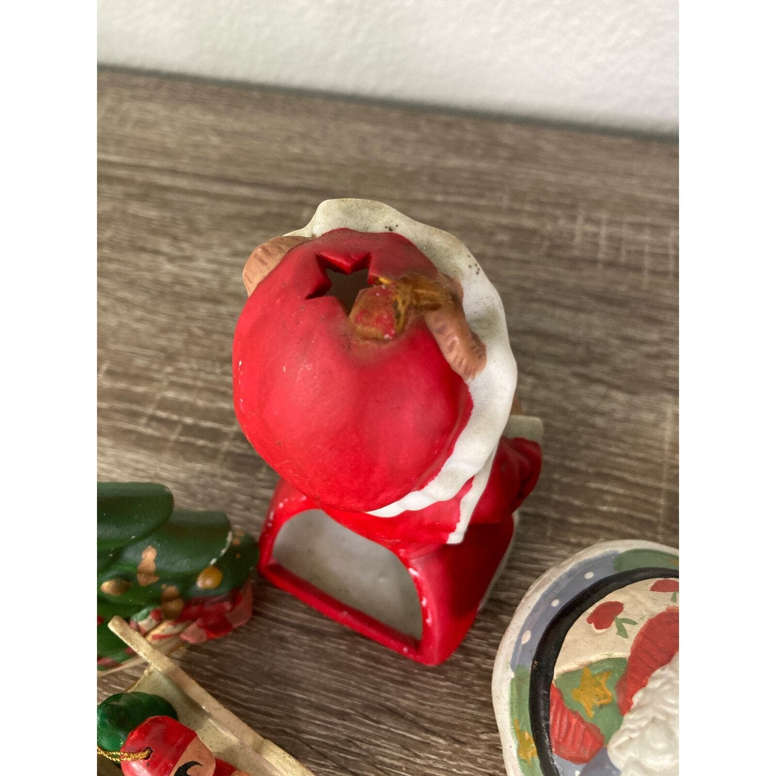 Vintage Christmas Figurine Set Santa & Mrs. Claus Bear Decor Figurines Ornament - Thumbnail 7