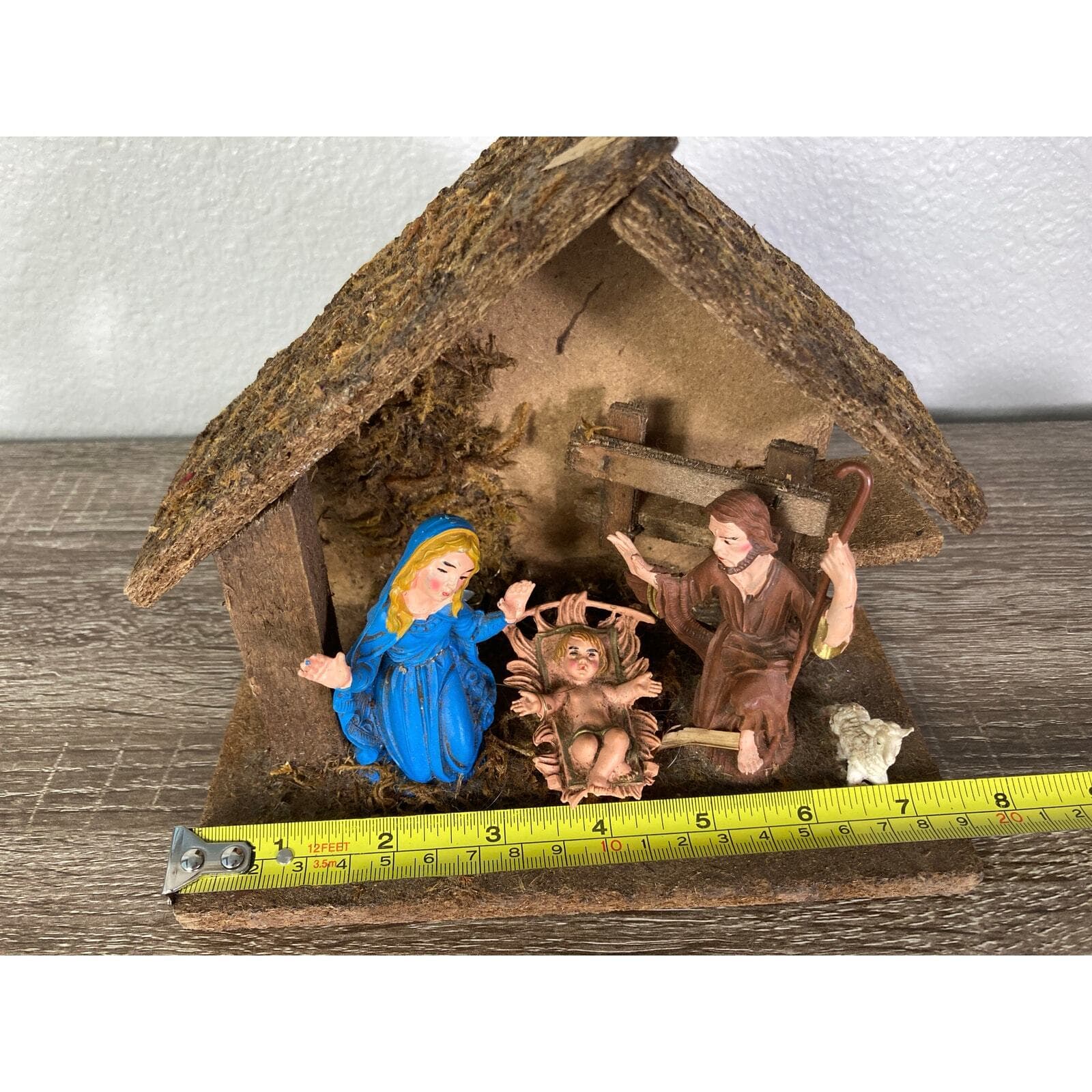 Vintage Italian Wooden Nativity Scene Crèche Set Christmas Decor - Thumbnail 4