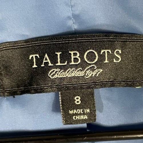 Talbots Womens Blue Corduroy Utility Jacket Mock Neck Button Front Size 8 - Thumbnail 2