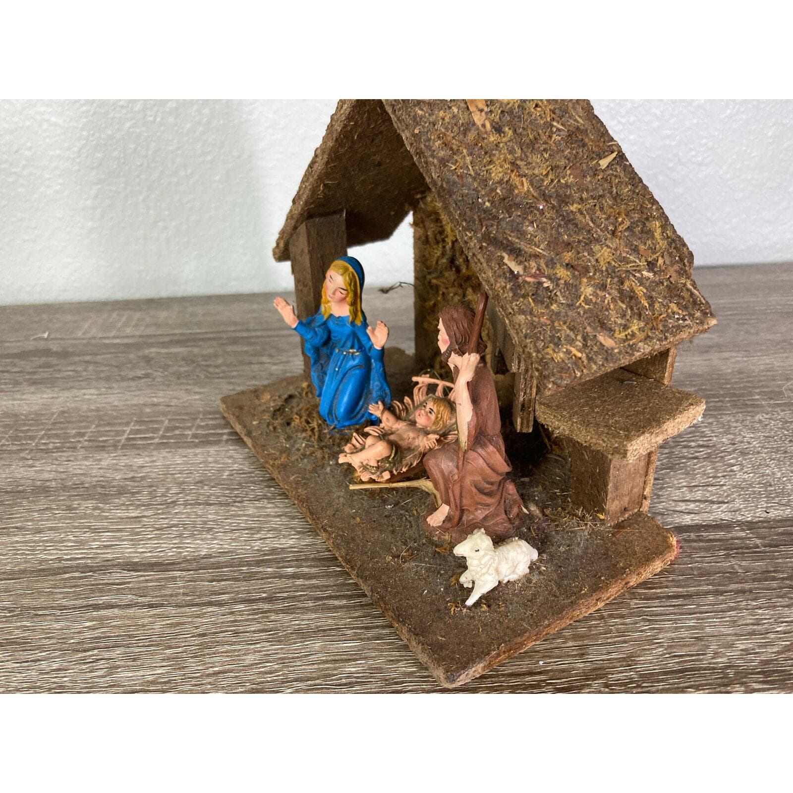 Vintage Italian Wooden Nativity Scene Crèche Set Christmas Decor - Thumbnail 8